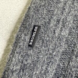 Vtg Sweater Mens Large Cable Knit Fisherman Hong‎ Kong Lambs Wool Grunge Gray L*